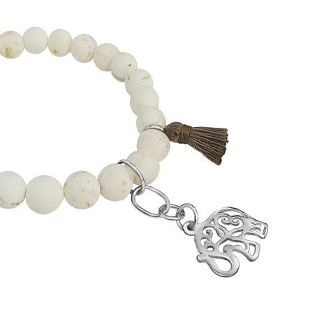 Pulsera Mujer Plata 925 Japamala Elefante Howlite