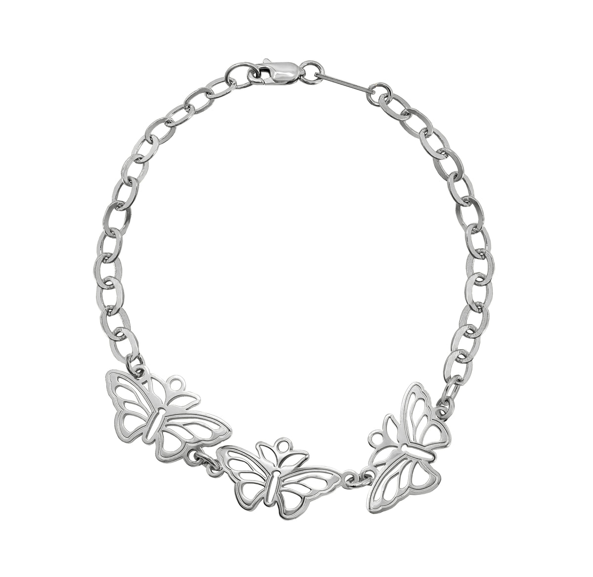 Pulsera Mujer Plata 925 Encanto 3 Mariposas