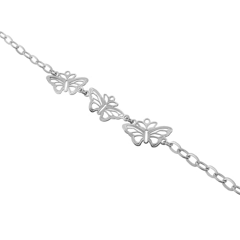 Pulsera Mujer Plata 925 Encanto 3 Mariposas