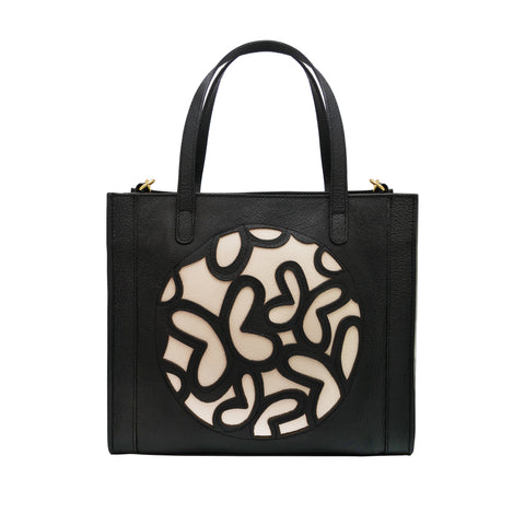 Bolsa Mini Tote Mariposas Negra Tanya Moss