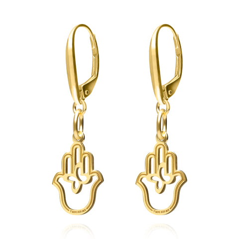 Aretes Mujer Plata 925 Carisma Mano Dorado