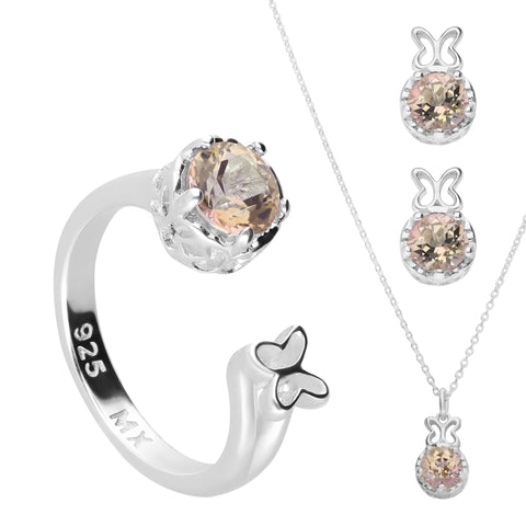 Set Tanya Moss 3 Piezas Valeska Misty Rose Plata