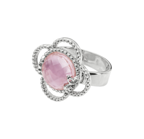 Anillo Mujer Plata 925 Rose Mariposa Mop Cristal