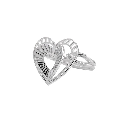 Anillo Mujer Plata 925 Valentina Corazon Destellos